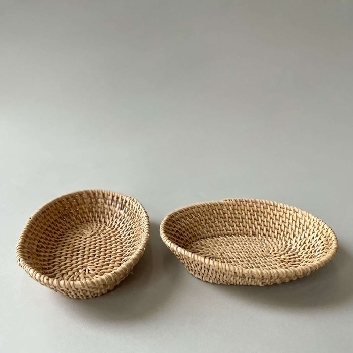 Rattan Oval Stacking Baskets - Set of 2