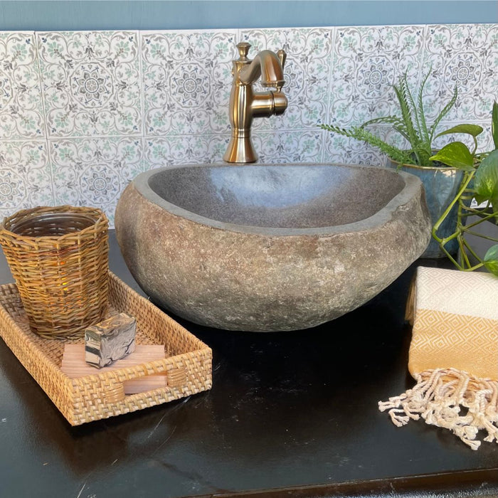 Small River Rock Vessel Sink | Solange & Frances