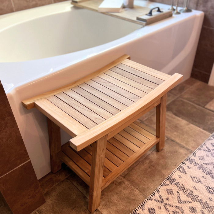 Teak Lurus Shower Bench