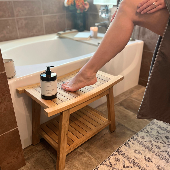 Teak Lurus Shower Bench