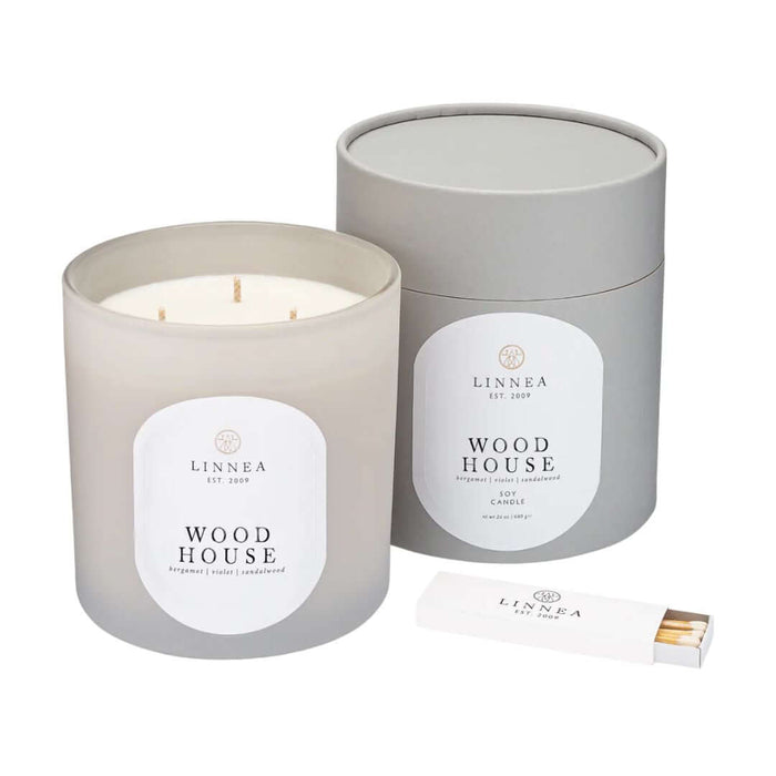 Linnea Candle, Grande 3-Wick Wood House | Solange & Frances