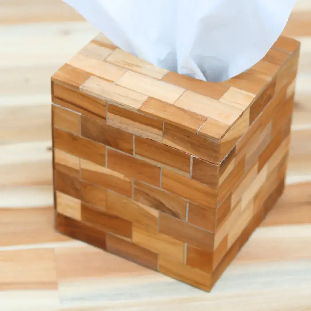 Bamboo Tissue Box Cover - Solange & Frances