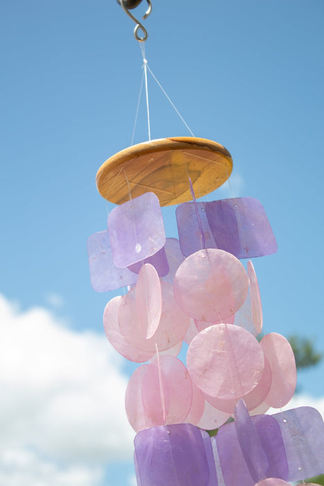 Capiz Shell Windchime - Pink & Purple - Solange & Frances