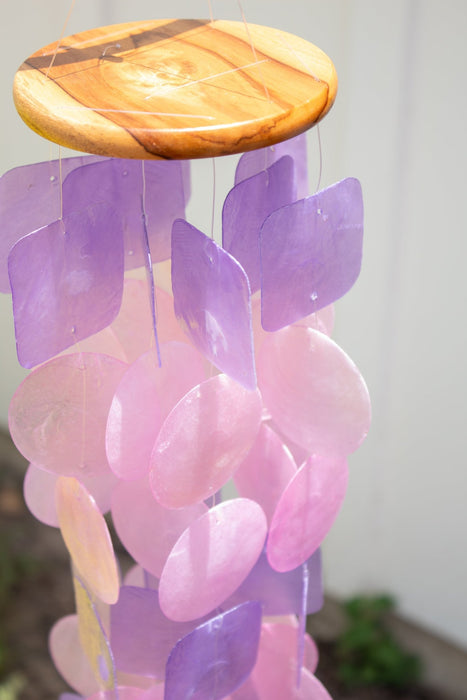 Capiz Shell Windchime - Pink & Purple - Solange & Frances