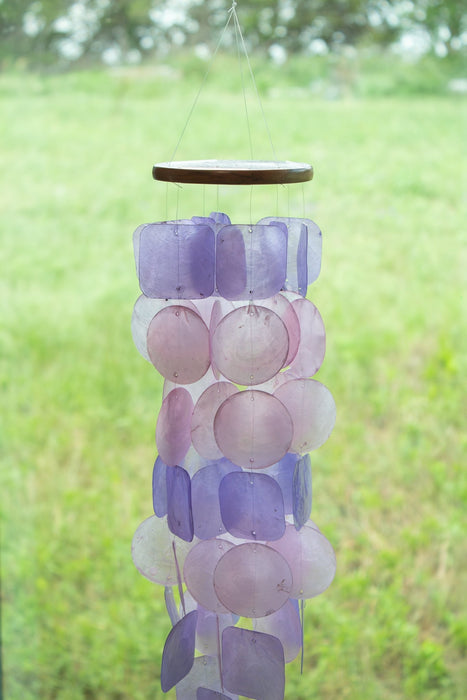 Capiz Shell Windchime - Pink & Purple - Solange & Frances