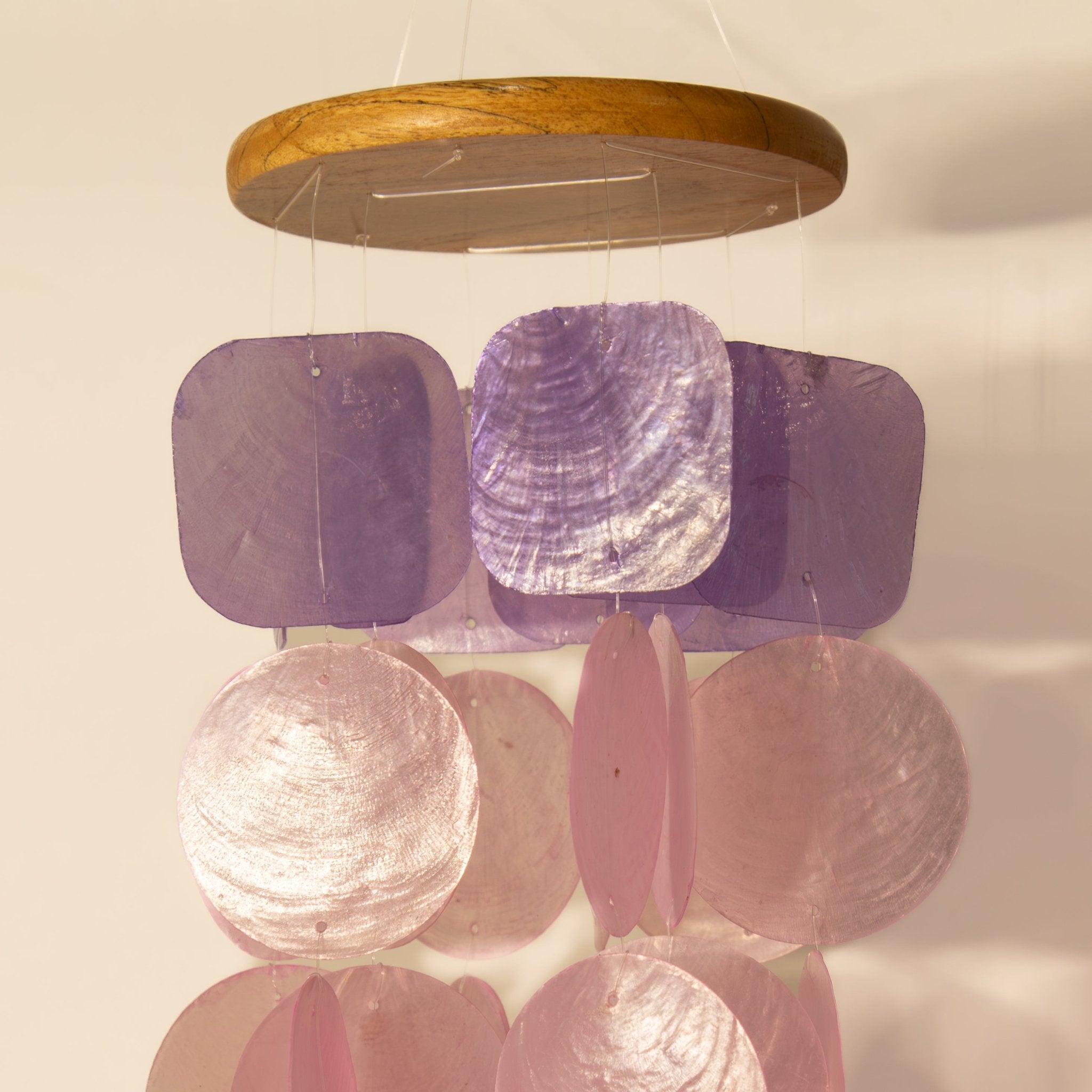 Capiz Shell Windchime - Pink & Purple - Solange & Frances