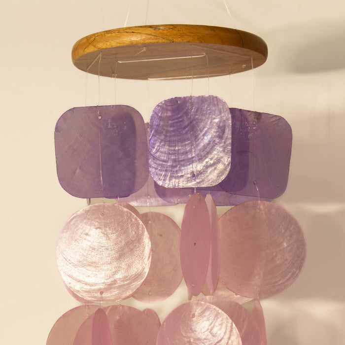 Capiz Shell Windchime - Pink & Purple - Solange & Frances