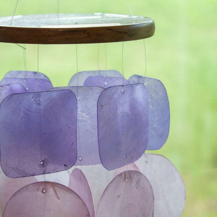 Capiz Shell Windchime - Pink & Purple - Solange & Frances