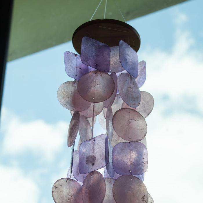 Capiz Shell Windchime - Pink & Purple - Solange & Frances
