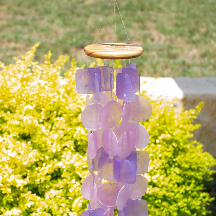 Capiz Shell Windchime - Pink & Purple - Solange & Frances