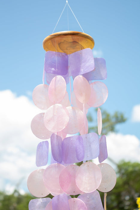 Capiz Shell Windchime - Pink & Purple - Solange & Frances