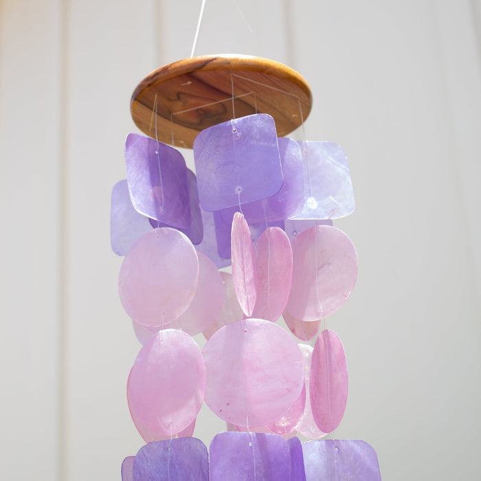 Capiz Shell Windchime - Pink & Purple - Solange & Frances