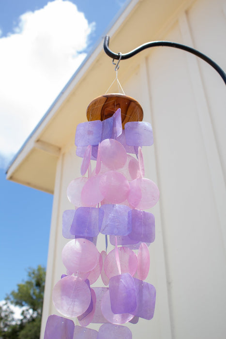 Capiz Shell Windchime - Pink & Purple - Solange & Frances