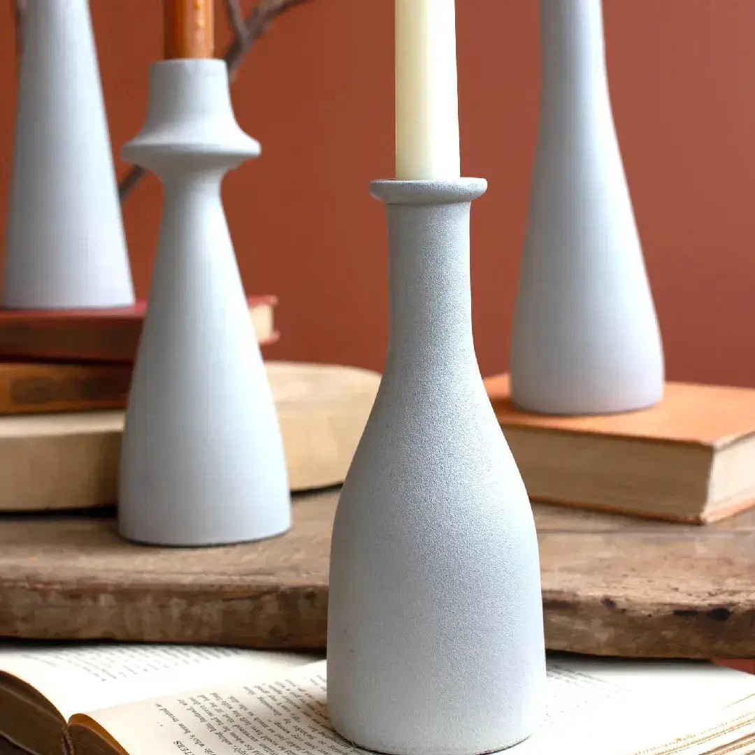 Cast Aluminum Taper Candle Holders - Set of 6 - Solange & Frances