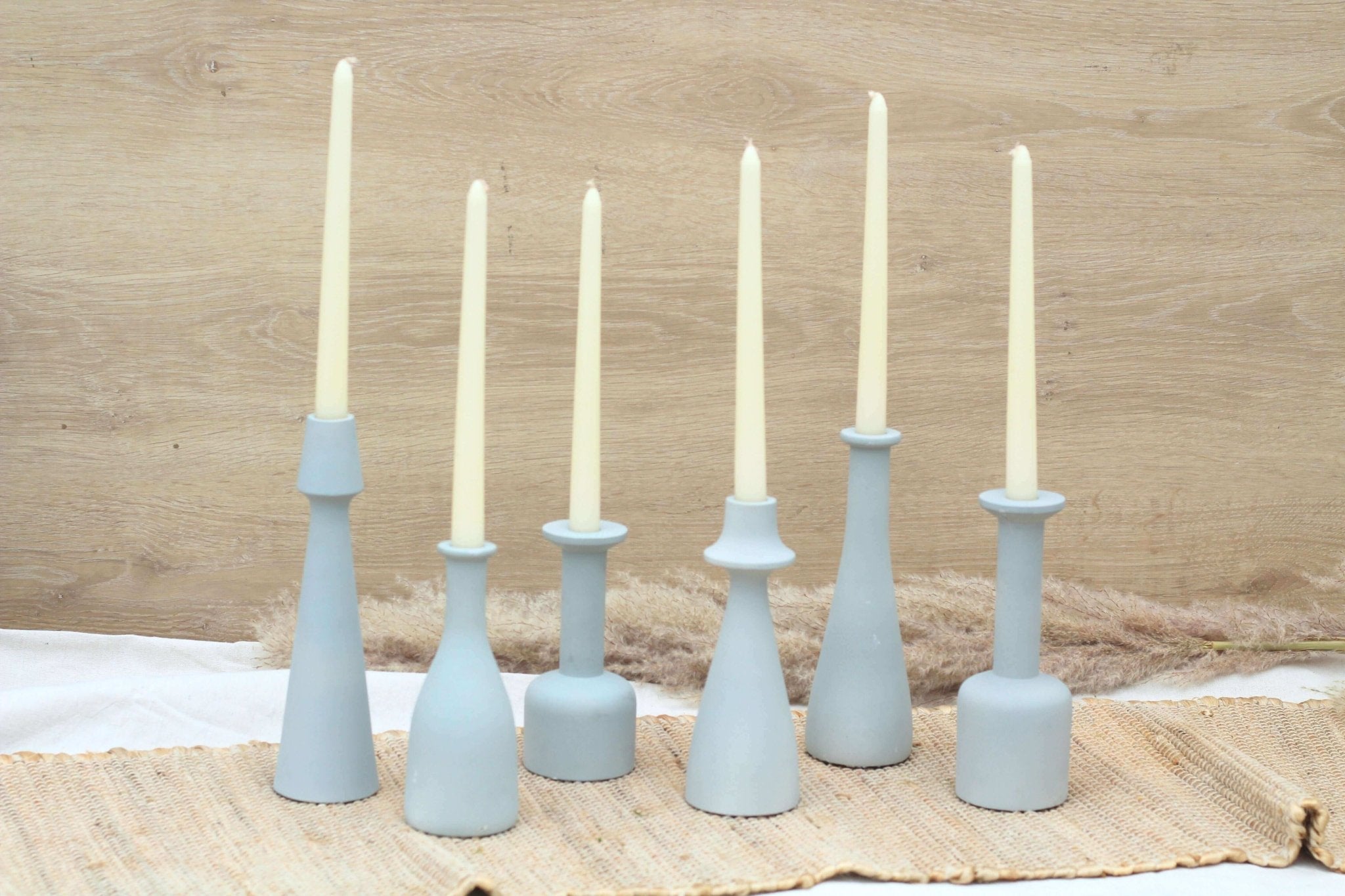 Cast Aluminum Taper Candle Holders - Set of 6 - Solange & Frances