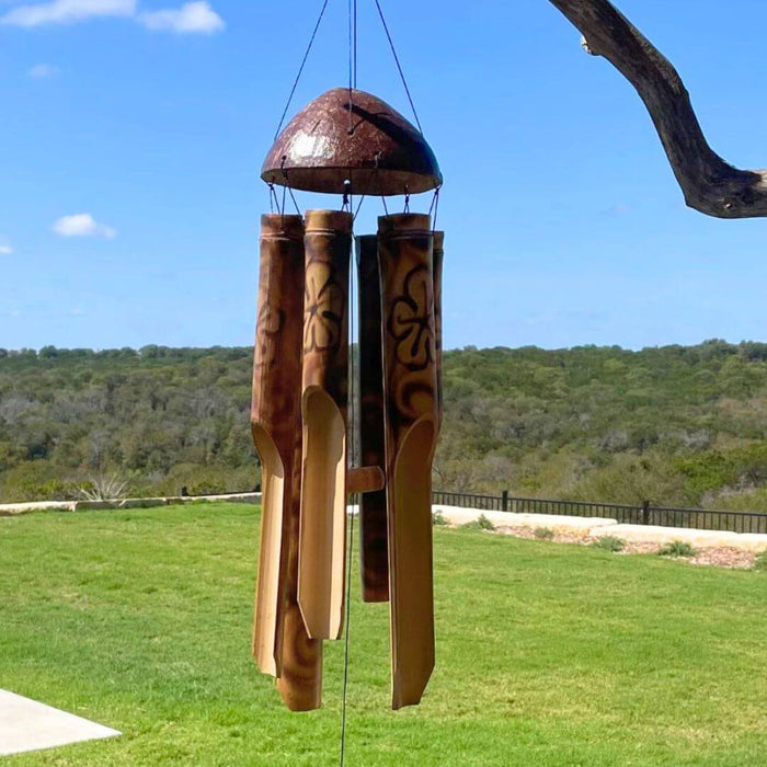 Bamboo Rustic Coconut Top Wind Chime | Solange & Frances