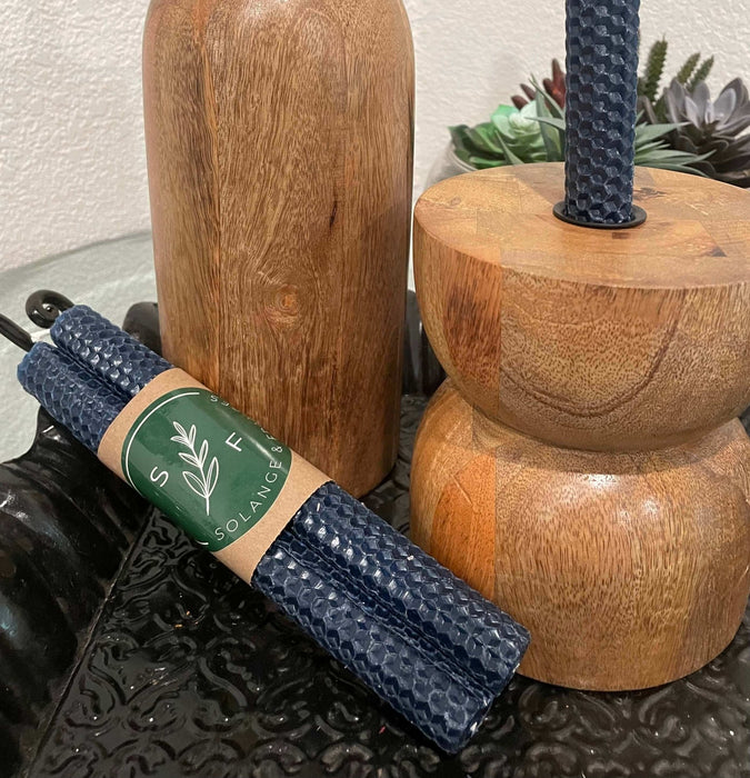 Hand Made HoneyComb Beeswax Taper Candles - Set of 2 - Solange & Frances