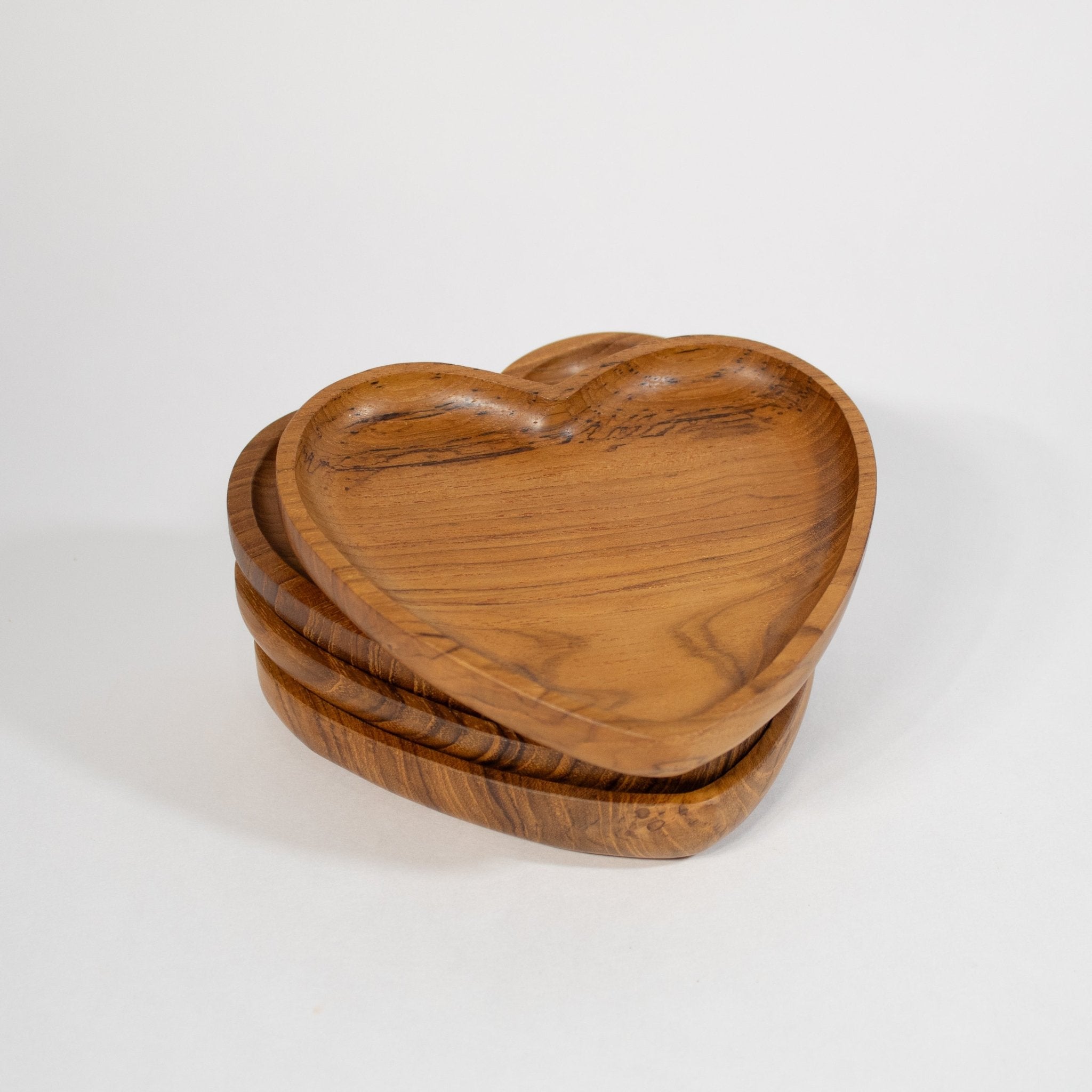 Heart Teak Wooden Tray - Solange & Frances