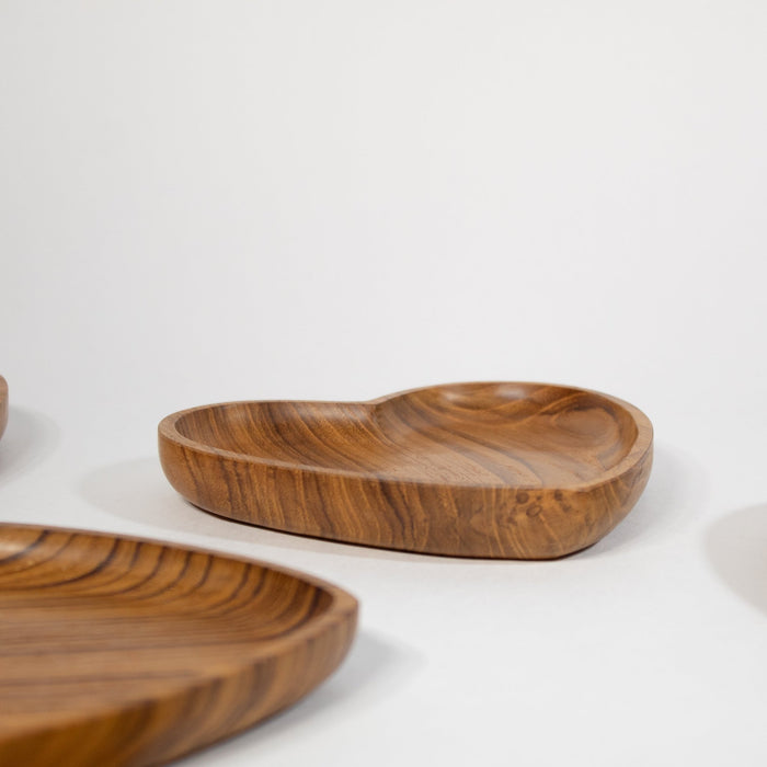 Heart Teak Wooden Tray - Solange & Frances