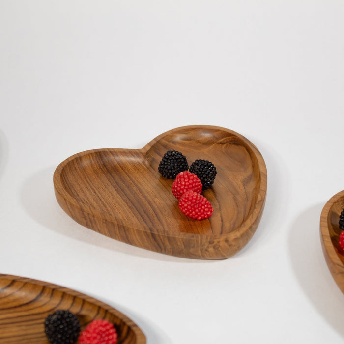 Heart Teak Wooden Tray - Solange & Frances
