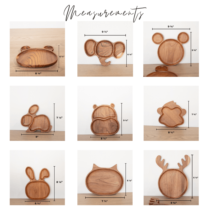 Kids Animal Shaped Wooden Plate - Solange & Frances