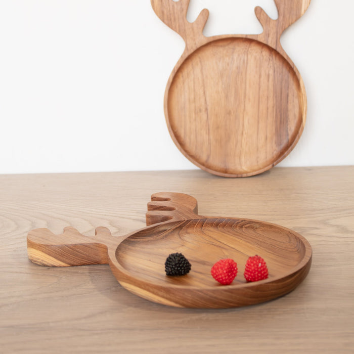 Kids Holiday Shaped Wooden Plate - Solange & Frances