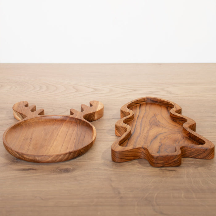 Kids Holiday Shaped Wooden Plate - Solange & Frances