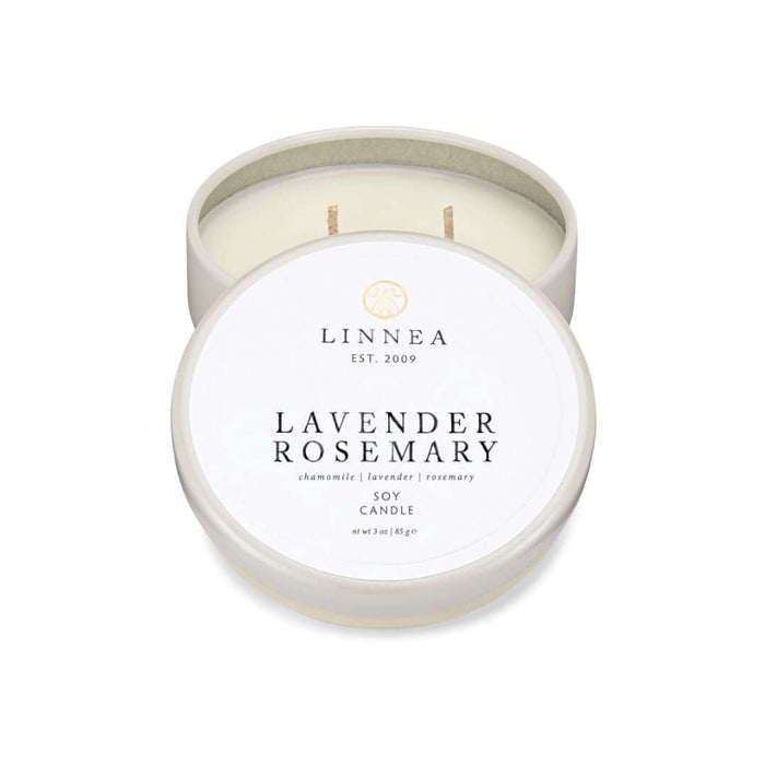 Linnea Candle, Petite Tin Lavender & Rosemary - Solange & Frances