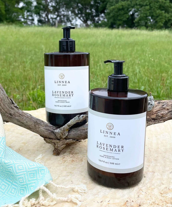 Linnea Hand & Body Wash/Lotion, Lavender Rosemary, Set of 2 - Solange & Frances