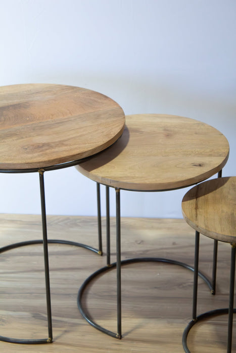 Nesting Mango Wood Accent Tables - Set of 3 - Solange & Frances