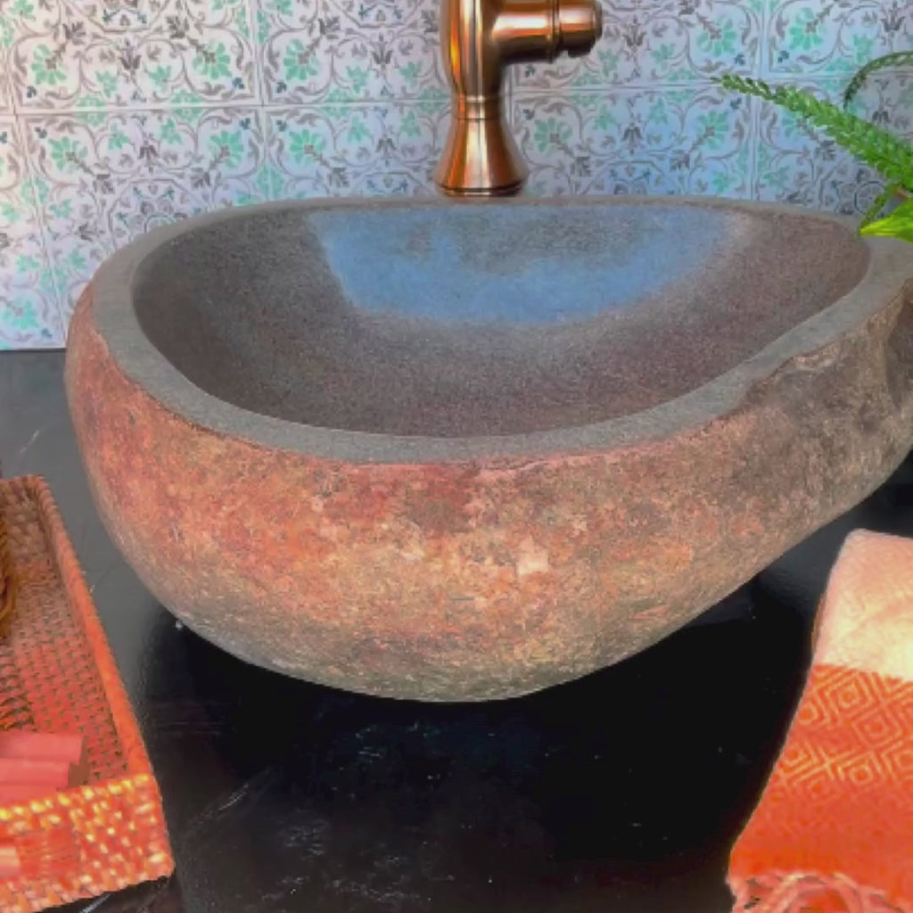 Small River Rock Vessel Sink | Solange & Frances