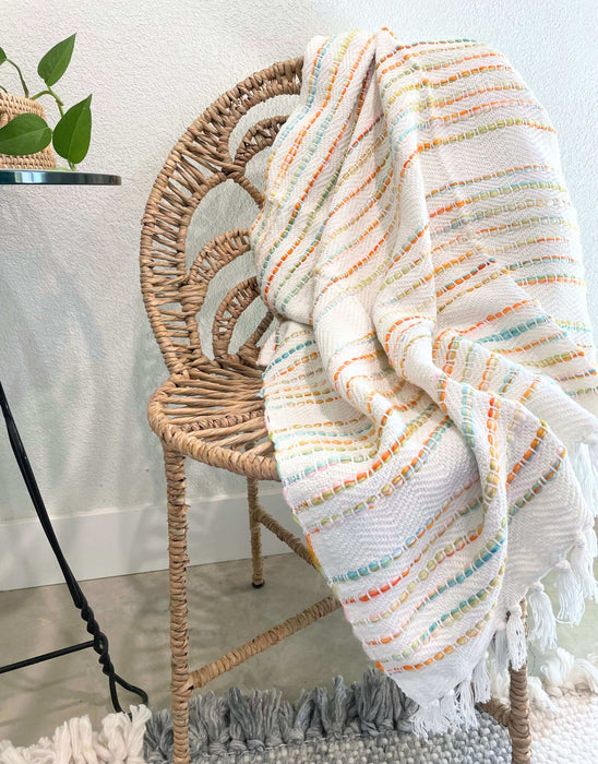 Rainbow Stripe Throw | Solange & Frances