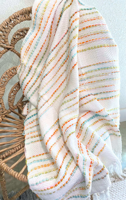 Rainbow Stripe Throw- Solange & Frances