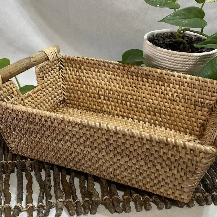 Rattan Basket with Handles - Solange & Frances
