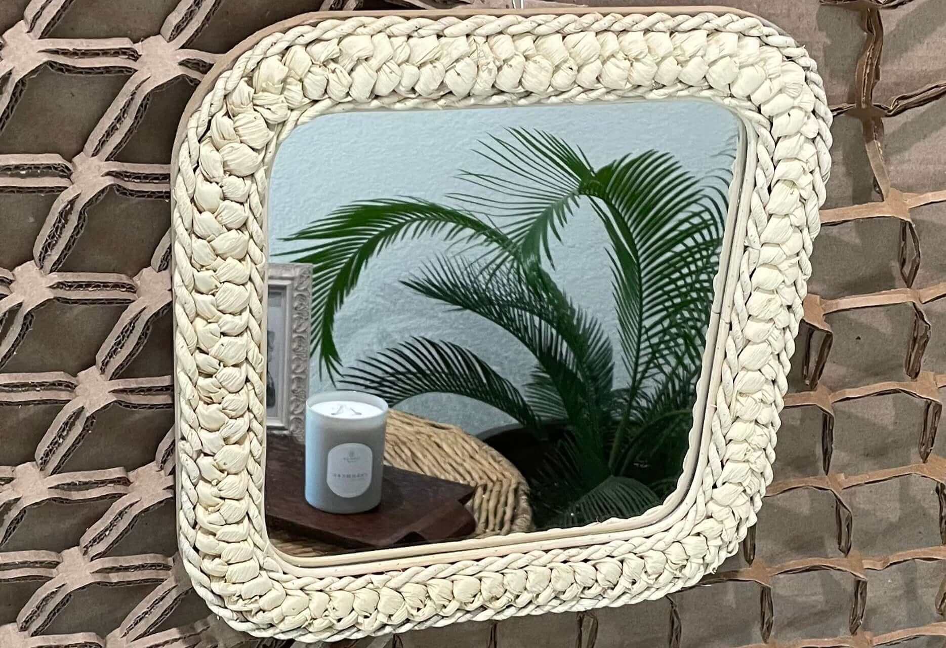 Rattan Square Mirror, Small - Solange & Frances