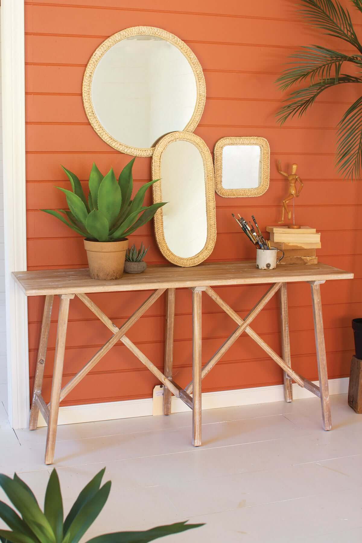 Rattan Square Mirror, Small - Solange & Frances