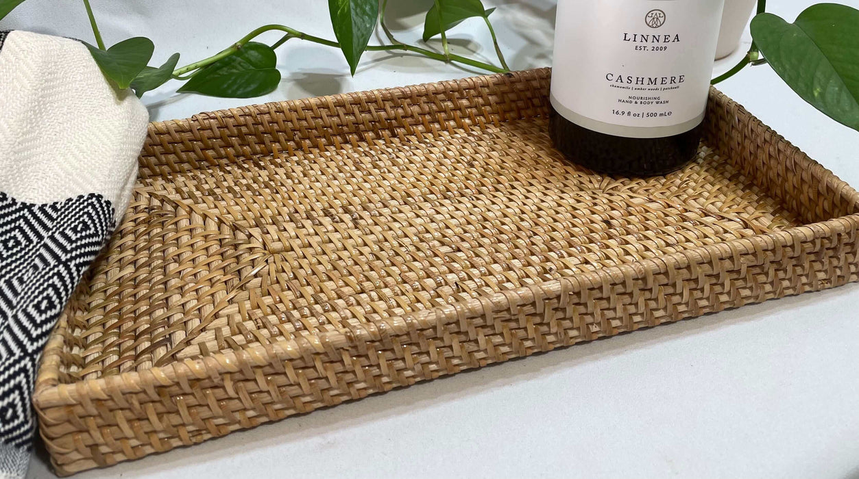 Rattan Rectangular Tray - Large — Solange & Frances