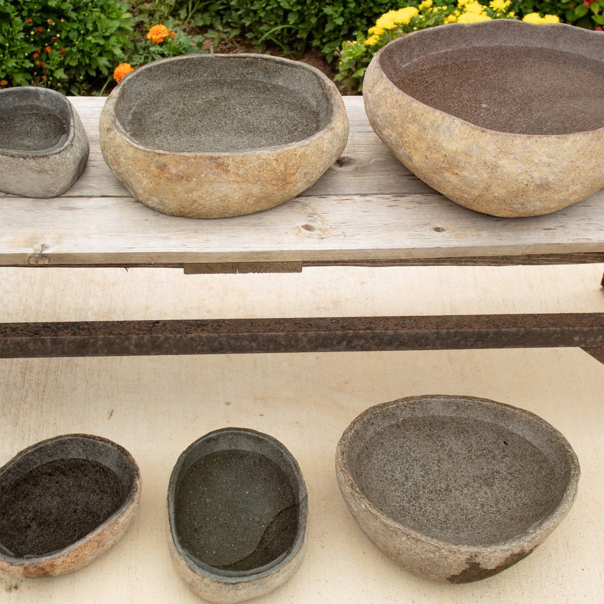 River Rock Bird Bath - Solange & Frances