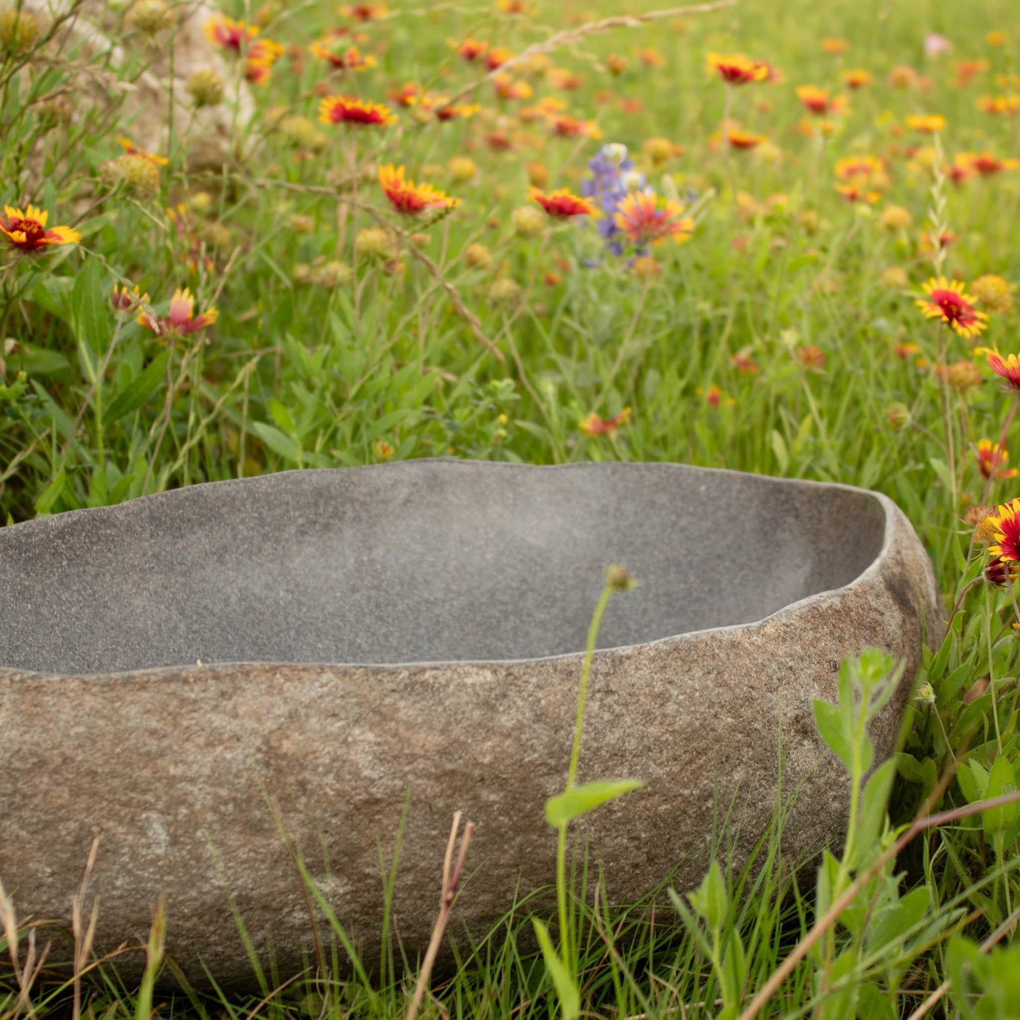 River Rock Bird Bath - Solange & Frances