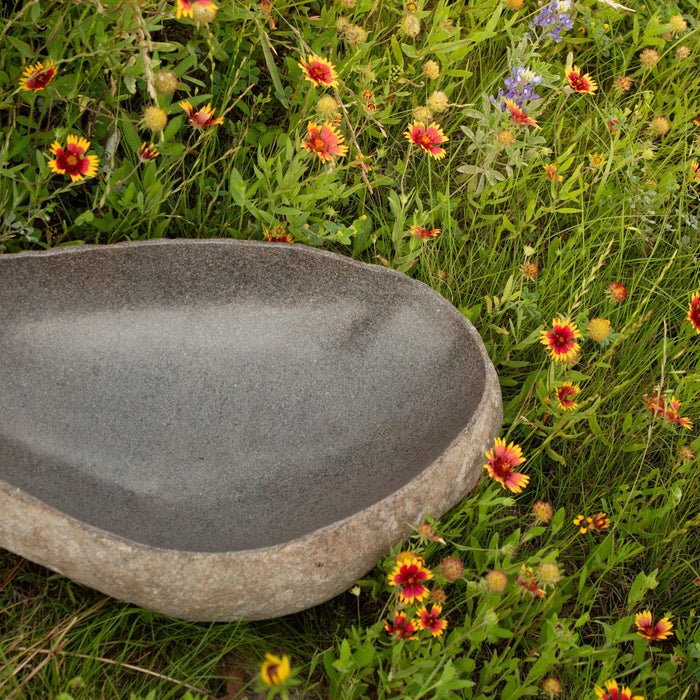 River Rock Bird Bath - Solange & Frances