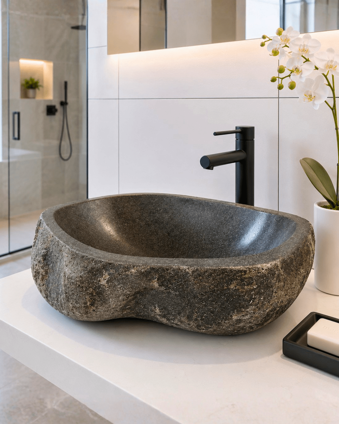 River Rock Vessel Sink - Solange & Frances