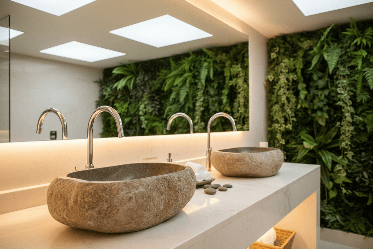 River Rock Vessel Sink Twin Matching Set - Solange & Frances