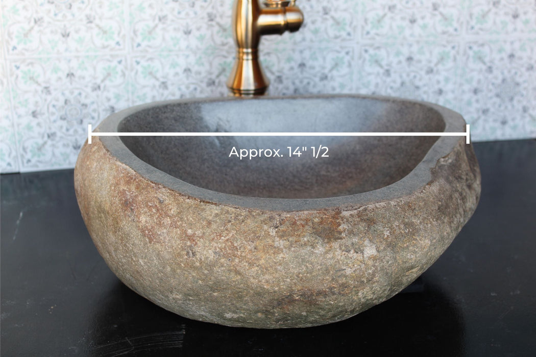 Small River Rock Vessel Sink Twin Matching Set - Solange & Frances