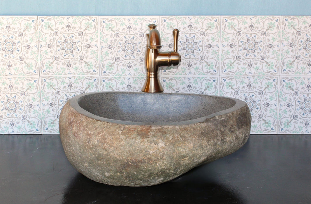 Small River Rock Vessel Sink Twin Matching Set - Solange & Frances