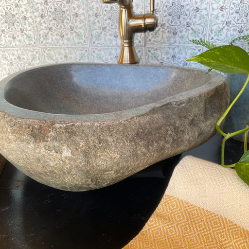 Small River Rock Vessel Sink Twin Matching Set - Solange & Frances
