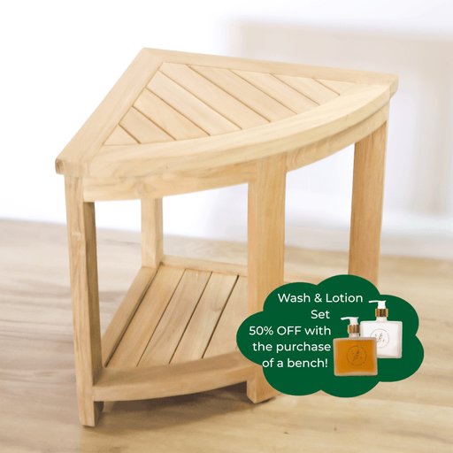 Teak Corner Shower Bench - Solange & Frances
