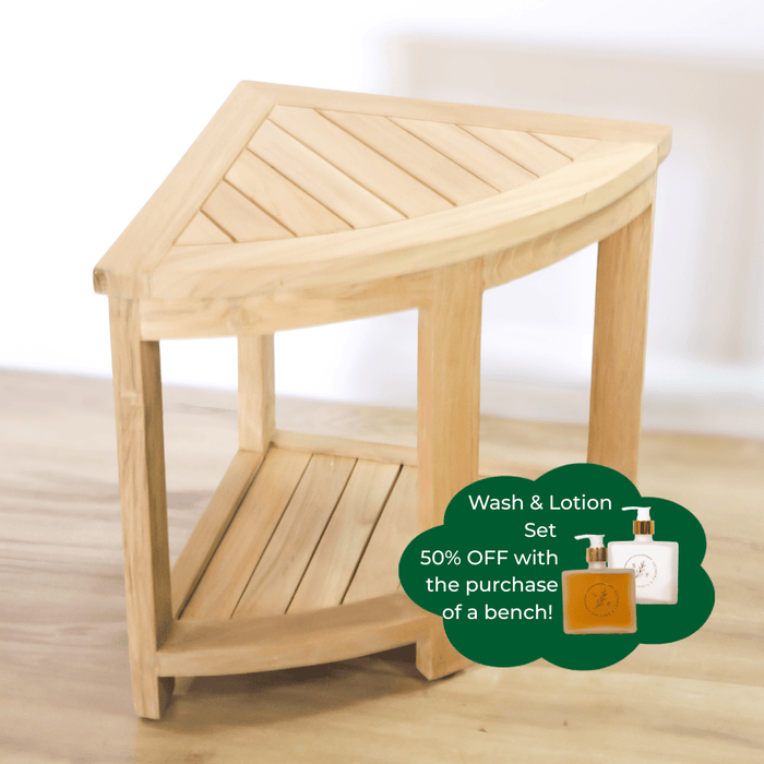 Teak Corner Shower Bench - Solange & Frances