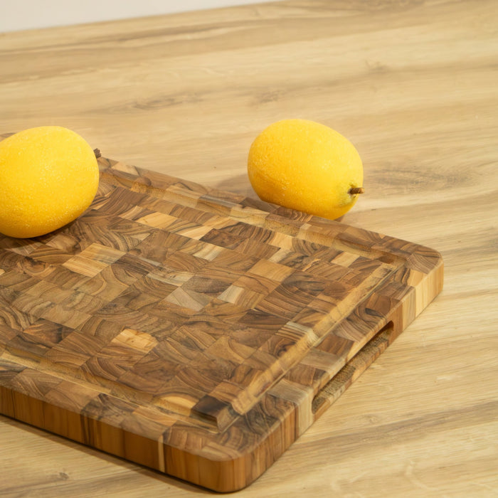 Teak Haus Small Butcher Block w/ Juice Canal - Solange & Frances