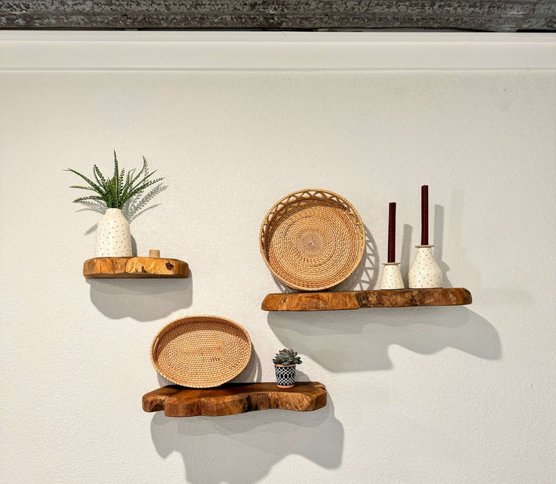 Teak Live Edge Shelf - Small - Solange & Frances