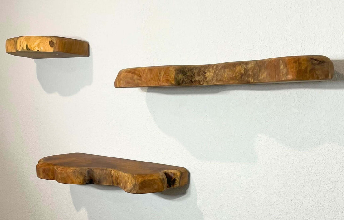 Teak Live Edge Wall Shelf - Floating Shelf for Home Decor - X long - Solange & Frances